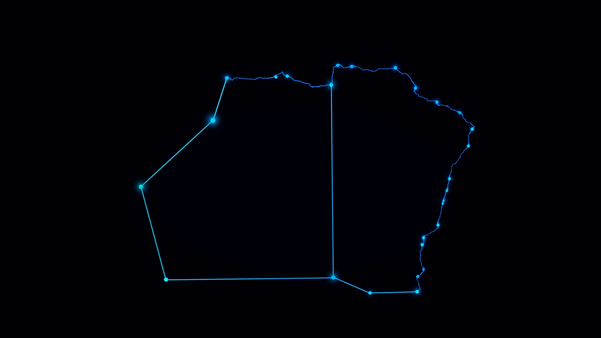 Network of ports and shipping routes